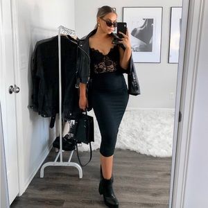 Black Body Con Skirt